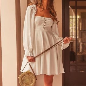 Lulus White Long Sleeve Dress